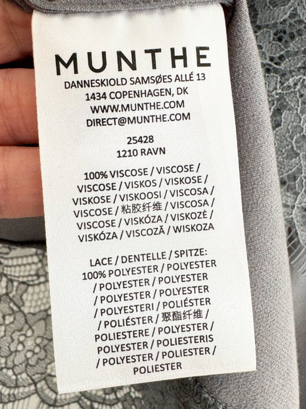 Munthe "Ravin" Slip Skirt w Lace in Grey, size 34. Fits like US 2/4 - Picture 6 of 12